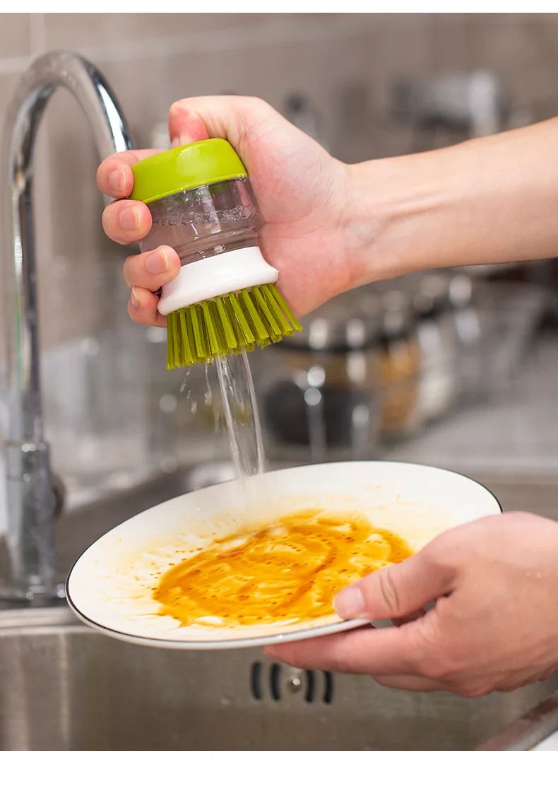 Multi-Purpose Dish Brush with Soap Dispenser