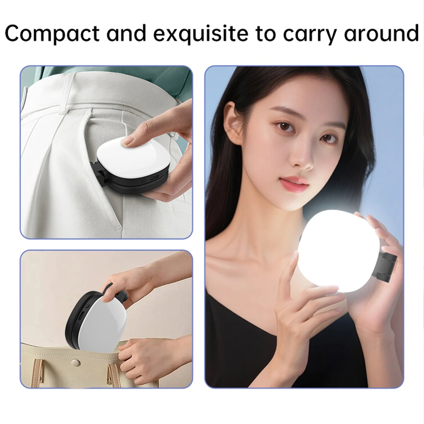 Magnetic Selfie LED Ring Light with Mirror