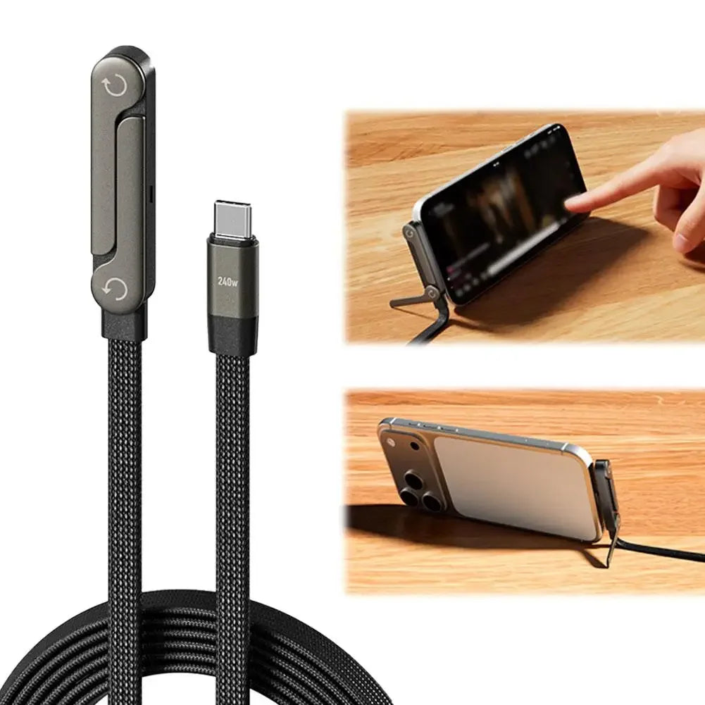 Foldable Phone Stand with Fast Charging Cable