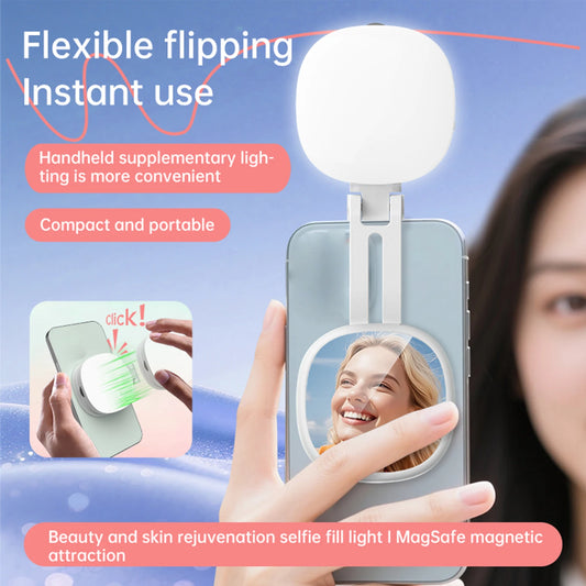 Magnetic Selfie LED Ring Light with Mirror