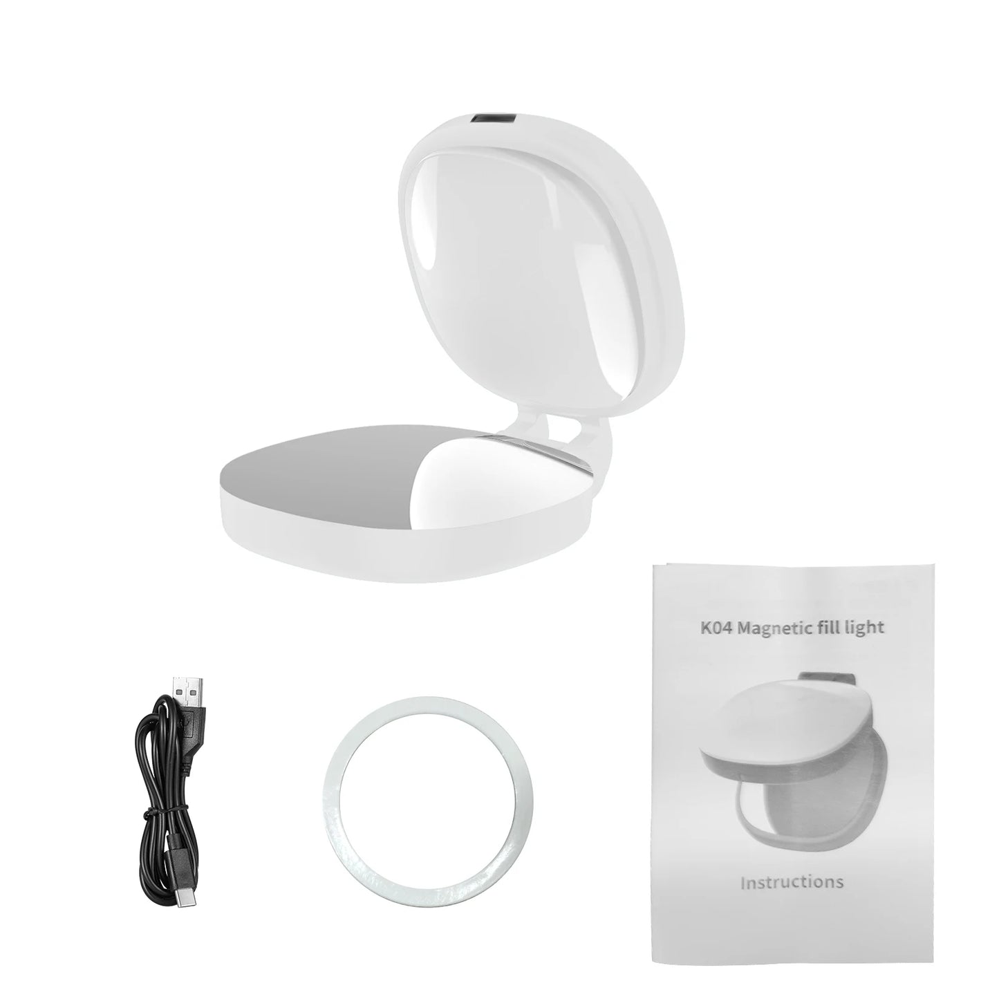 Magnetic Selfie LED Ring Light with Mirror