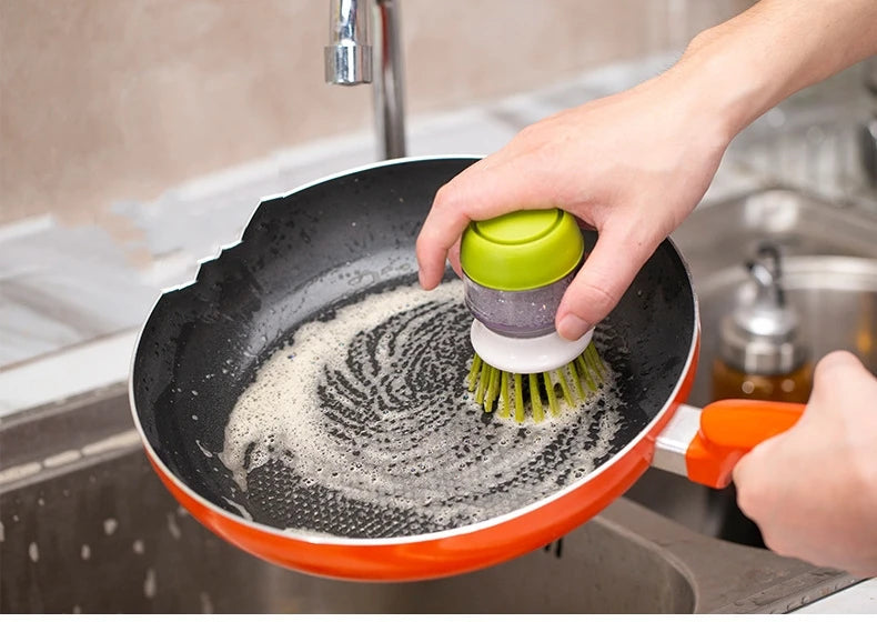 Multi-Purpose Dish Brush with Soap Dispenser