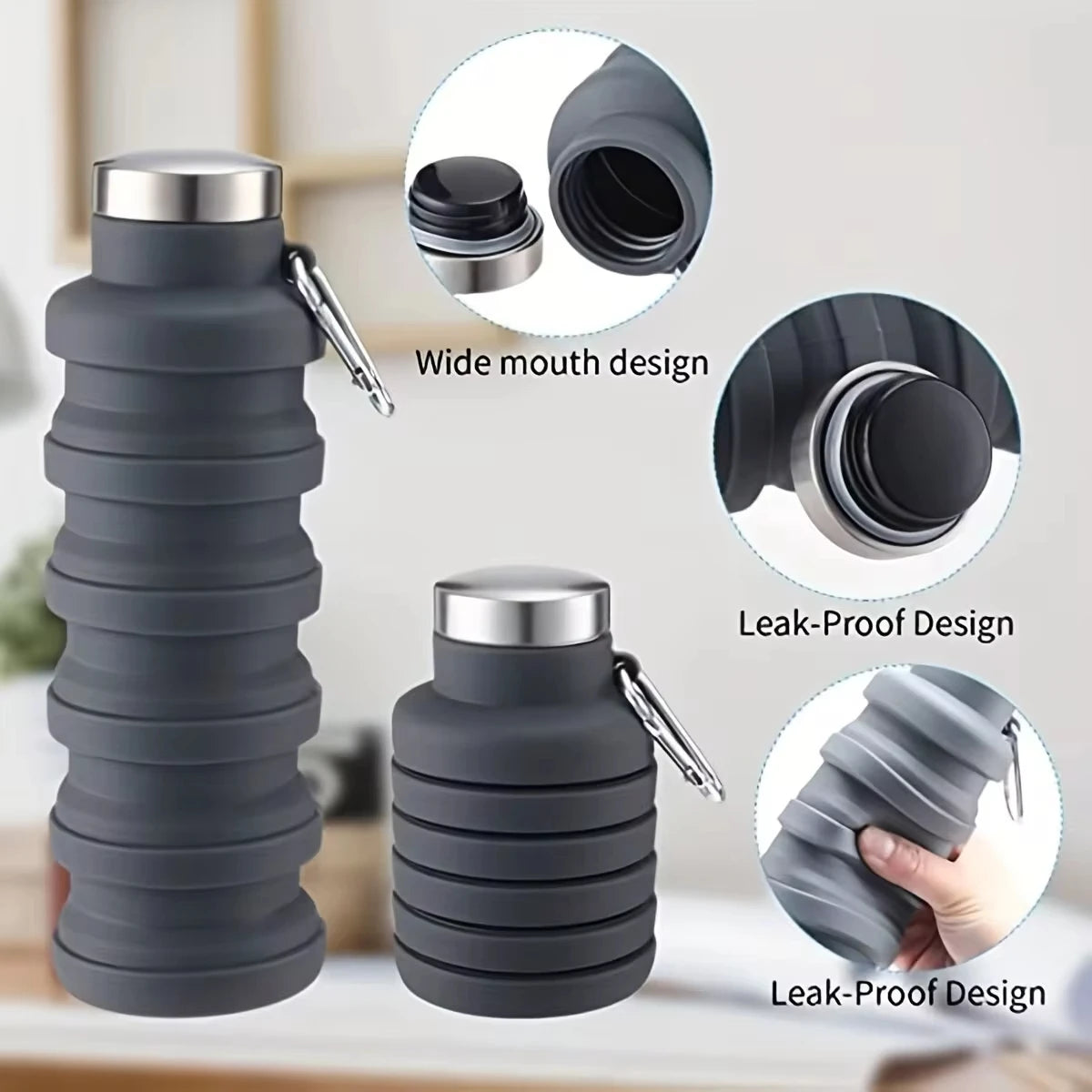 Collapsible Silicone Water Bottle
