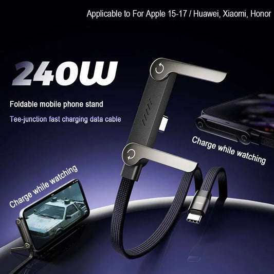 Foldable Phone Stand with Fast Charging Cable